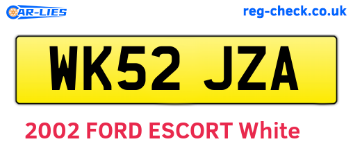 WK52JZA are the vehicle registration plates.
