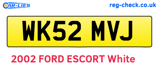 WK52MVJ are the vehicle registration plates.