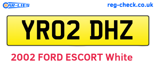 YR02DHZ are the vehicle registration plates.