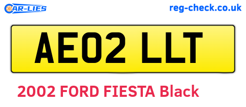 AE02LLT are the vehicle registration plates.