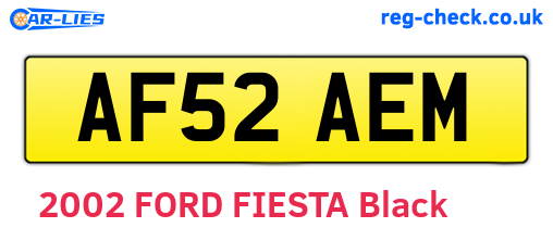 AF52AEM are the vehicle registration plates.