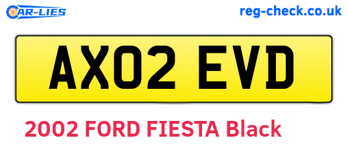 AX02EVD are the vehicle registration plates.