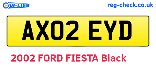 AX02EYD are the vehicle registration plates.