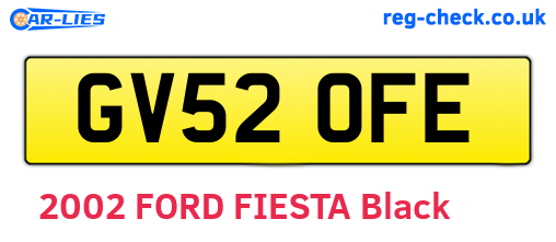 GV52OFE are the vehicle registration plates.