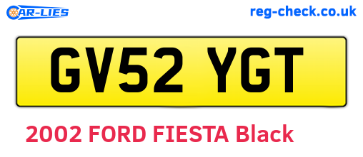 GV52YGT are the vehicle registration plates.