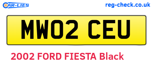 MW02CEU are the vehicle registration plates.