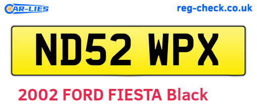 ND52WPX are the vehicle registration plates.