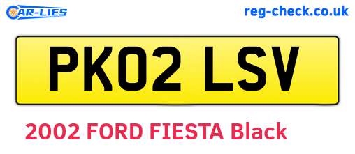 PK02LSV are the vehicle registration plates.