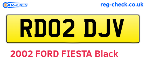 RD02DJV are the vehicle registration plates.