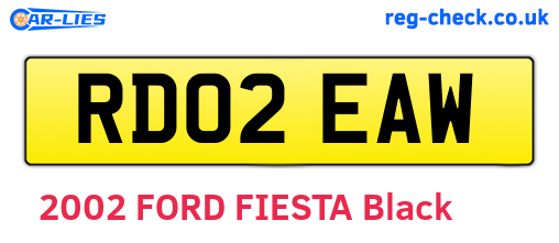 RD02EAW are the vehicle registration plates.