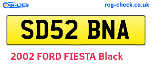 SD52BNA are the vehicle registration plates.