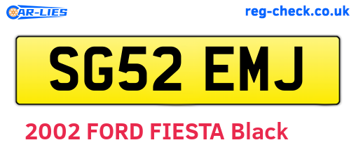 SG52EMJ are the vehicle registration plates.