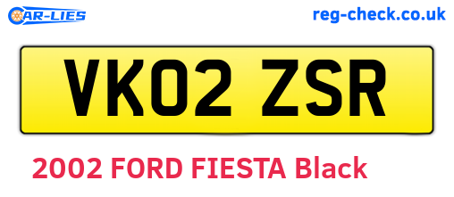 VK02ZSR are the vehicle registration plates.