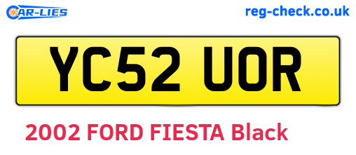 YC52UOR are the vehicle registration plates.