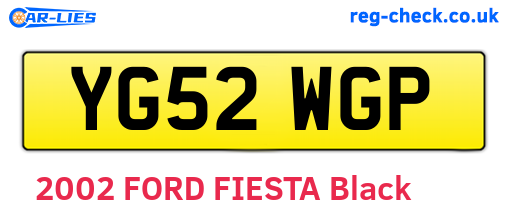YG52WGP are the vehicle registration plates.