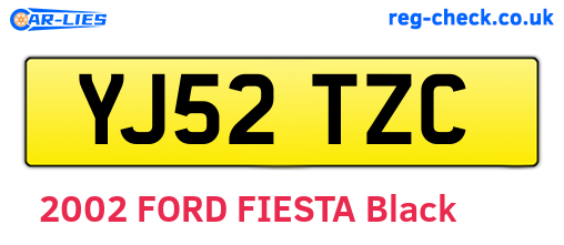 YJ52TZC are the vehicle registration plates.