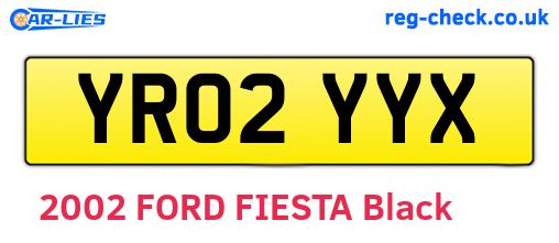 YR02YYX are the vehicle registration plates.