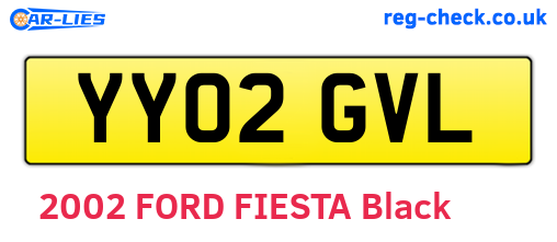 YY02GVL are the vehicle registration plates.