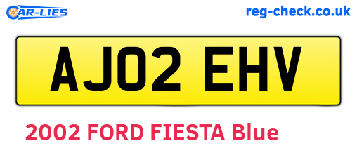 AJ02EHV are the vehicle registration plates.