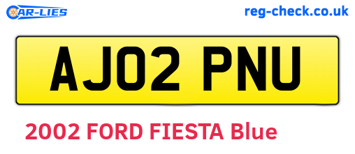 AJ02PNU are the vehicle registration plates.