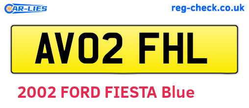 AV02FHL are the vehicle registration plates.
