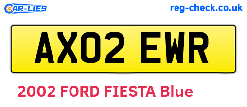AX02EWR are the vehicle registration plates.