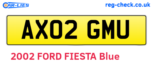 AX02GMU are the vehicle registration plates.
