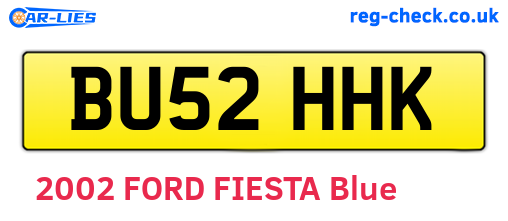 BU52HHK are the vehicle registration plates.
