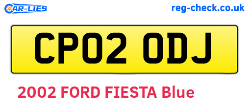 CP02ODJ are the vehicle registration plates.