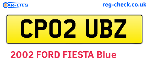 CP02UBZ are the vehicle registration plates.