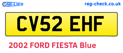 CV52EHF are the vehicle registration plates.