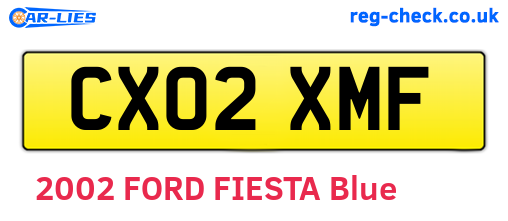 CX02XMF are the vehicle registration plates.