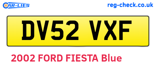 DV52VXF are the vehicle registration plates.