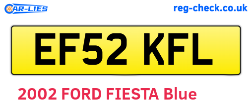 EF52KFL are the vehicle registration plates.