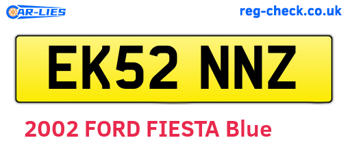 EK52NNZ are the vehicle registration plates.