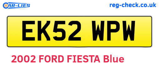 EK52WPW are the vehicle registration plates.