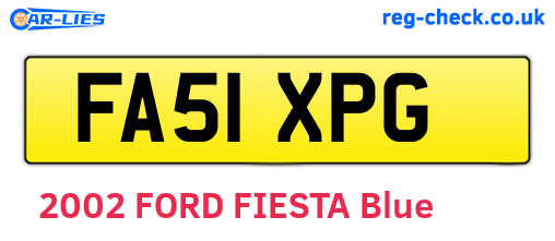 FA51XPG are the vehicle registration plates.