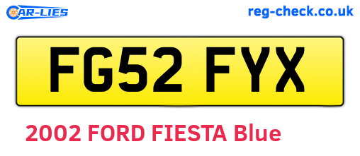 FG52FYX are the vehicle registration plates.