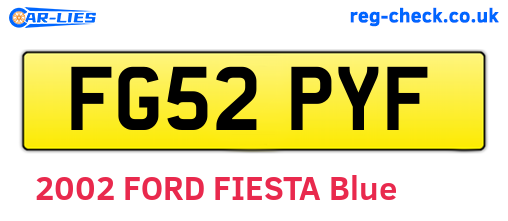 FG52PYF are the vehicle registration plates.