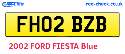 FH02BZB are the vehicle registration plates.