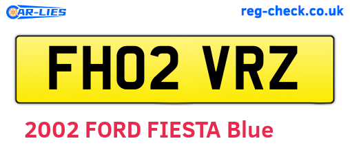 FH02VRZ are the vehicle registration plates.