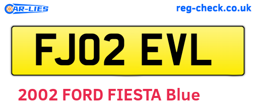FJ02EVL are the vehicle registration plates.