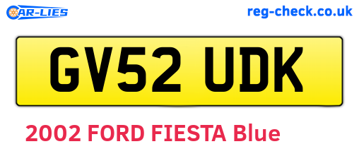 GV52UDK are the vehicle registration plates.