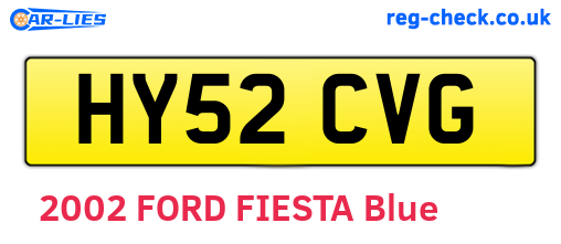 HY52CVG are the vehicle registration plates.
