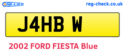 J4HBW are the vehicle registration plates.