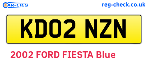 KD02NZN are the vehicle registration plates.