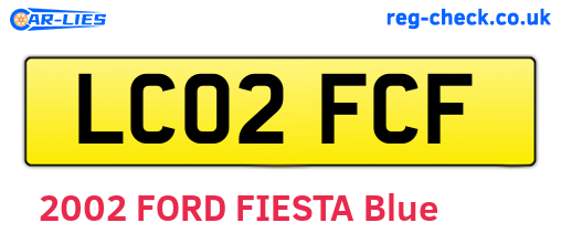 LC02FCF are the vehicle registration plates.