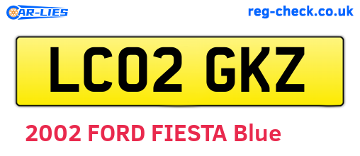 LC02GKZ are the vehicle registration plates.