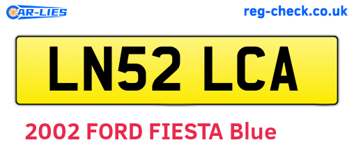 LN52LCA are the vehicle registration plates.