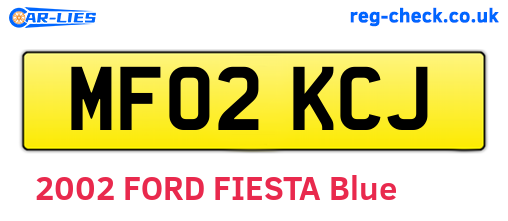 MF02KCJ are the vehicle registration plates.